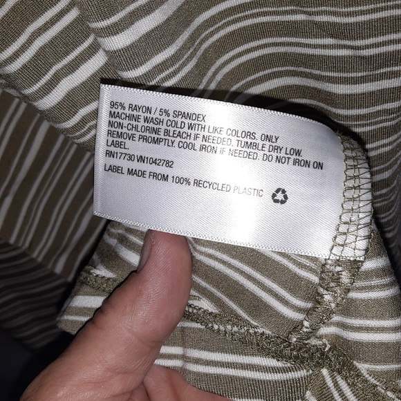 A New Day Green/White Stripe Tank Dress - Picture 4 of 8